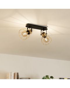 Golden industrial ceiling spotlight aluminium, Tjarda