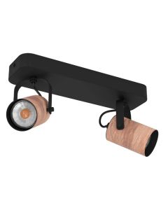 Wood ceiling spotlight black, Thierry