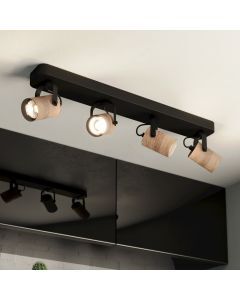 Wood ceiling spotlight black, Thierry