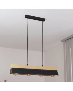 Black industrial pendant light aluminium, Kyla
