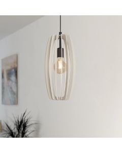 Wood pendant light grey, Wilko