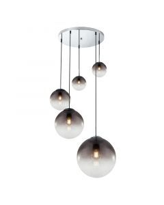 Chrome design pendant light glass, Novia