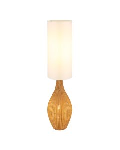 White rustic floor lamp fabric, Nelleke, with switch