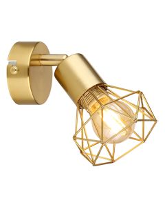 Golden industrial wall spotlight metal, Oebele