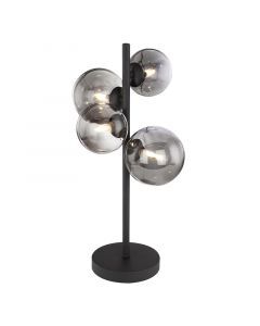 Black design table lamp glass, Melinda, with switch