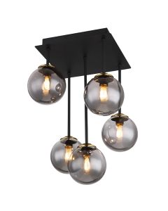 Black ceiling light smoke glass, Ouahiba
