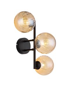 Amber retro wall light glass, Ozan