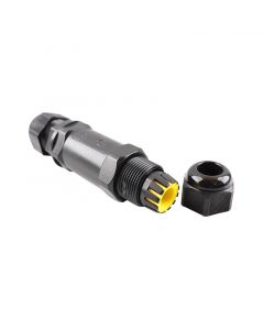Black Waterproof cable coupling IP68, max 3 x 1,5mm