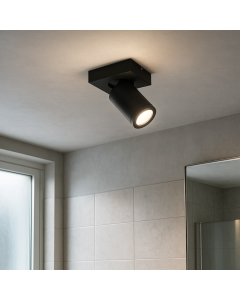 Modern ceiling spotlight black, Kenan, IP44