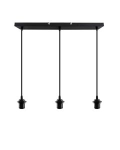 Aluminium pendant light without shade black, Rika
