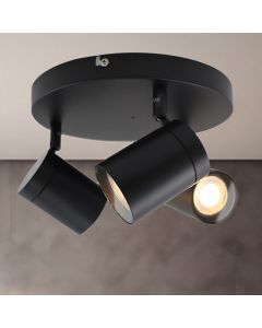 Modern ceiling spotlight black, Ciara, IP44