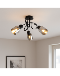 Design ceiling light black, Crystal