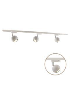 1M white 1 phase track lighting system + 3 Alco track spots