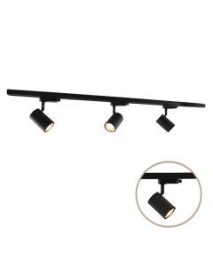1M black 1 phase track lighting system + 3 Elena track spots