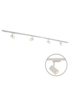 2M white 1 phase track lighting system + 4 Elena track spots