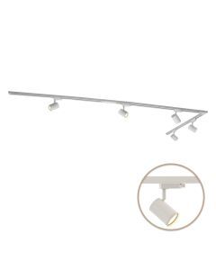 3M white 1 phase track lighting system with a corner + 5 Elena track spots