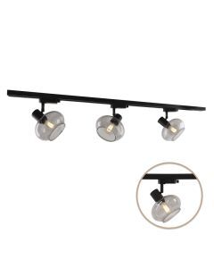 1M black 1 phase track lighting system + 3 Skip track spots