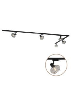 3M black 1 phase track lighting system with a corner + 5 Skip track spots