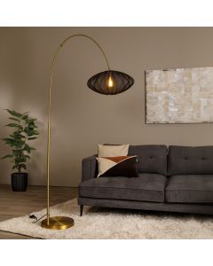 Black floor lamp modern, Corina, with switch