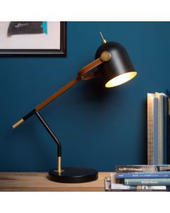 Brown desk lamp retro, Waylon, with switch