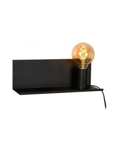Black wall light modern, Sebo, with switch