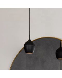 Black bathroom pendant light modern, Preston, IP44