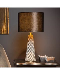 Grey table lamp retro, Extravaganza Velvet, with switch