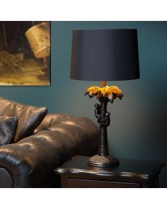 Black table lamp retro, Extravaganza Coconut, with switch