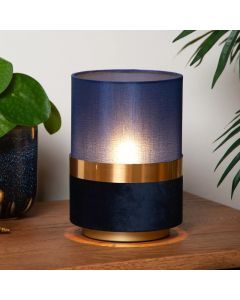 Blue table lamp retro, Tusse, with switch