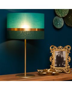 Green table lamp retro, Extravaganza Tusse, with switch