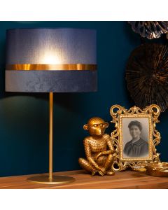 Blue table lamp retro, Extravaganza Tusse, with switch