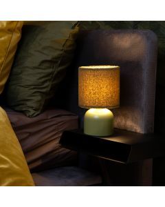 Green table lamp vintage, Woolly, with switch