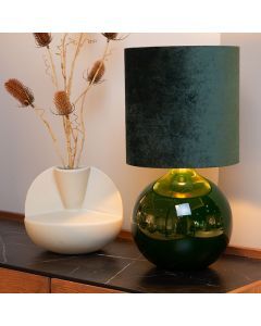 Green table lamp retro, Esterad, with switch