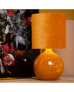Yellow table lamp retro, Esterad, with switch