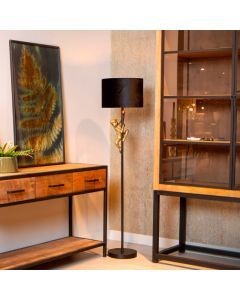 Golden floor lamp retro, Extravaganza Chimp, with switch