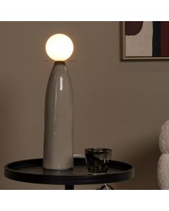 Ceramic table lamp grey, Figaro, with switch