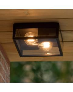 Black flush ceiling light modern, Dukan, IP65
