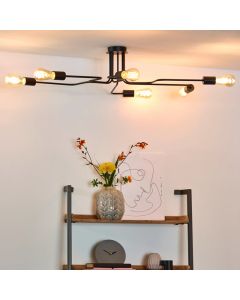 Black flush ceiling light classic, Lester