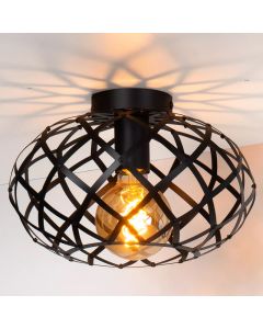 Black flush ceiling light modern, Wolfram