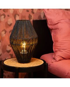 Black table lamp rustic, Cordulle, with switch