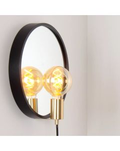 Black mirror lighting rustic, Reflex, with switch
