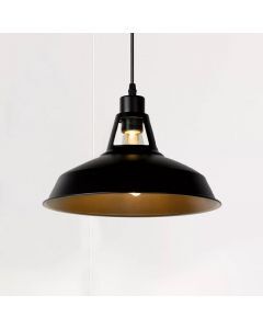 Black pendant light industrial, Brassy