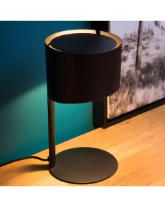 Black table lamp modern, Knulle, with switch