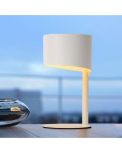 White table lamp modern, Knulle, with switch
