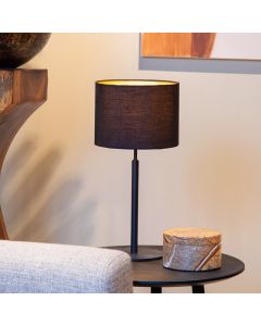 Black table lamp rustic, Maya, with switch