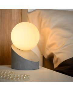 Grey table lamp modern, Len, with switch