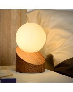 Brown table lamp modern, Len, with switch