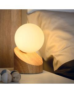 Brown table lamp modern, Len, with switch