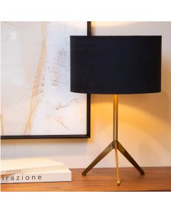 Black table lamp modern, Tondo, with switch
