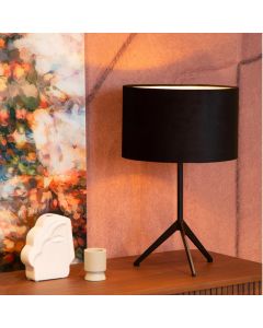 Black table lamp modern, Tondo, with switch
